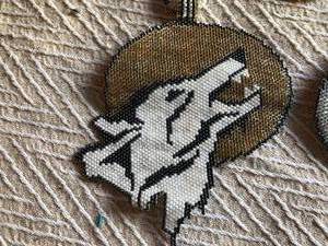 Set of 2 Gray Wolf Beaded Necklaces