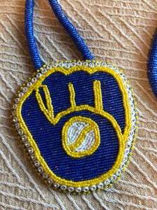 Brewers Beaded Baseball Necklace