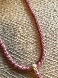 Pink Beaded Lanyard