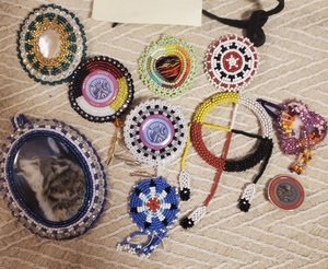 Lot of Beaded Pendants & Pins