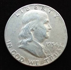 1954 90% Silver Franklin Half Dollar