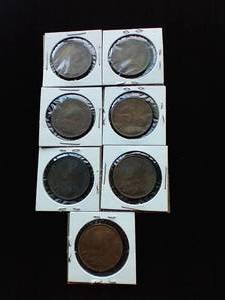 7 Canadian Large Cent Coins