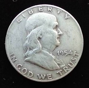 1954 90% Silver Franklin Half Dollar