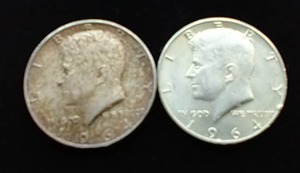2 90% Silver Kennedy Half Dollars