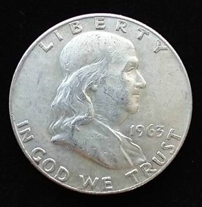 1963-D 90% Silver Franklin Half Dollar