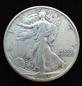 1943-D 90% Silver Walking Liberty Half Dollar
