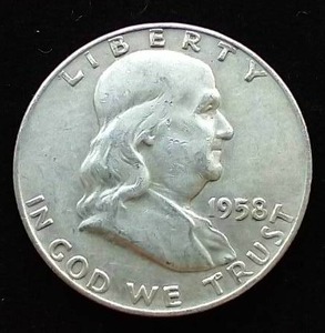 1958-D 90% Silver Franklin Half Dollar