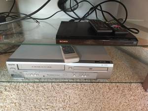 lot 25 image: Sony DVD Player and Sanyo VHSDVD Player
