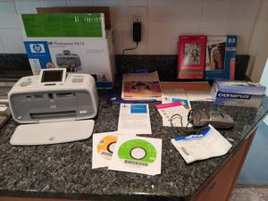 lot 48 image: HP Photosmart Printer & Olympus Camera
