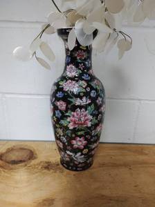lot 103 image: Floral Ceramic Or Similar Material Vase