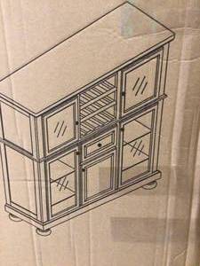 D697-76 Ashley Furniture Porter - Rustic Brown Server With Storage Customer Returns See Pictures
