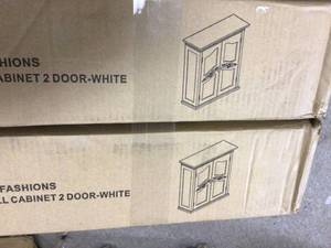 Elegant Home Fashions  Versailles Wall Cabinet with 2 Doors, ELG-549 Customer Returns See Pictures