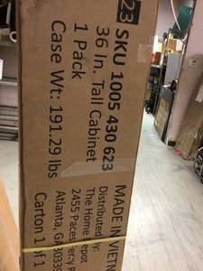 Husky Ready-to-Assemble 23-Gauge Steel Freestanding Garage Cabinet in Red (36 in. W x 72 in. H x 18 in. D) Customer Returns See Pictures