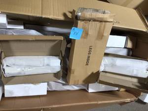 Ashley Realyn Realyn Vanity and Mirror with Stool B743-22  MISSING SCREWS Customer Returns See Pictures