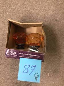 Mix and Match Faceted Crystal Sphere 1 in. Curtain Rod Finial in Oil-Rubbed Bronze (2-Pack) Customer Returns See Pictures