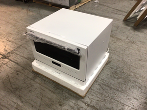 Professional WhiteGlass Door Countertop Dishwasher with 6-Place Setting Capacity by Farberware Customer Returns See Pictures