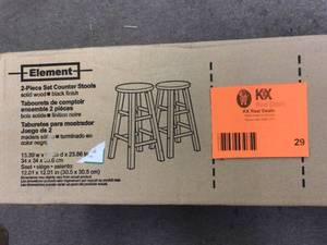 Element 24 in. Black Counter Stools (Set of 2) Customer Returns See Pictures