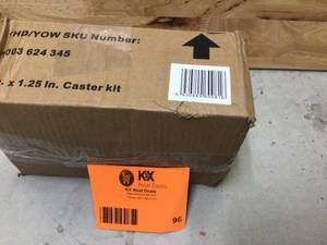 Husky 4 in. Black Caster Kit for Regular Duty Welded Steel Garage Base Cabinets Customer Returns See Pictures