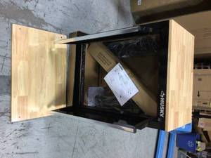 Steel Garage Cabinet in Black  by Husky Customer Returns See Pictures