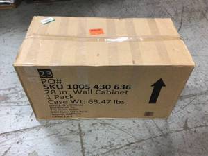 Husky 28 in Wall Cabinet Red  Customer Returns See Pictures