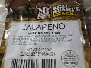 lot 243 image: (B-3) 2 Packs of Jalapeno Meat Stic...