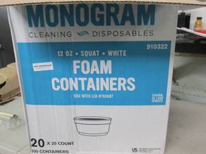 case of foam containers 500 in case...
