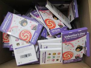 box of valentines day cards envelo...
