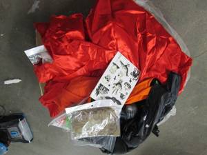 box of halloween items...