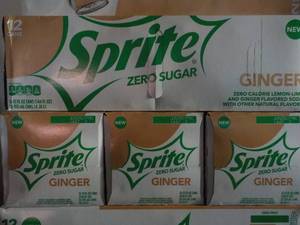 4 - 12 pks Sprite Ginger Zero Sugar...