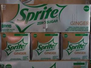 4 - 12 pks Sprite Ginger Zero Sugar...