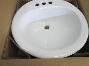 Glacier Bay Drop-In Bathroom Sink i...