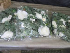 3 Artificial Peony with Greens Wrea...