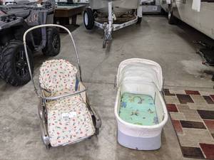 Vintage German Baby Stroller Buggy and Baby Carrier