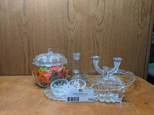 Vintage Glass Holiday Table Setting