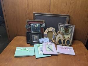 Lot of Vintage Photo Frames and books