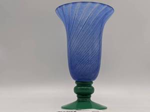 Vintage Cobalt Blue and Green Vase