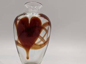 Vintage Hand-Blown Glass Heart Vase