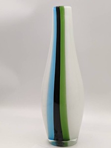 Vintage Stunning Hand-Blown Glass Strip Vase