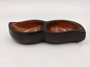 Vintage Fritz Mevs Factory Carved Mahogany Bowl-Made in Port-Au Prince Haiti