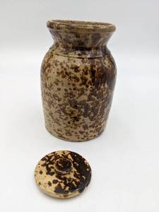 Vintage Stoneware Canister With Top