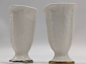 Porcelain and Gold Leaf Goblets Cups
