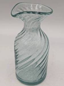 Unique Vintage Swirl Bubble Glass Vase