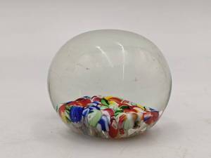 Beautiful Millefiori Hand-Blown Glass Paperweight