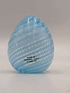 Vintage 1989 Murano Glass Azure Egg