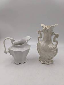 2 Beautiful Vintage  Baroque Pitcher and Vase- W.H. Grindley & Co.