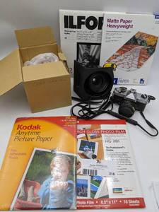 Professional Photographer Collection- 35 MM Fujica Camera, Photo Paper, LX400 Stack Lens