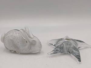 Beautiful Hand-Blown Glass Rabbit and Starfish