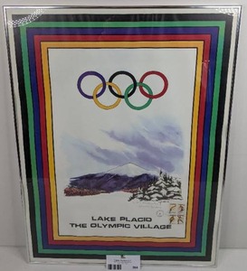 Rare Vintage 1976 Lake Placid Olympics Framed Poster