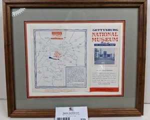 Rare Vintage Custom Framed Gettysburg Electric Map