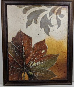 Framed Autumn Leaves Painting